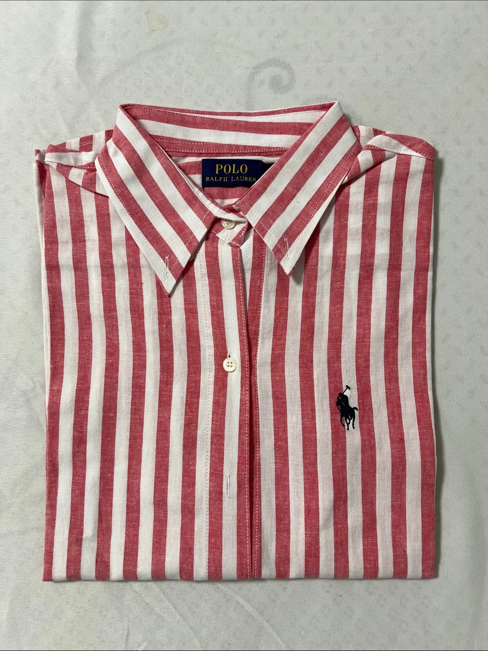 Polo by Ralph Lauren Pink & White Striped Button-Down Shirt - Picture 1 of 3